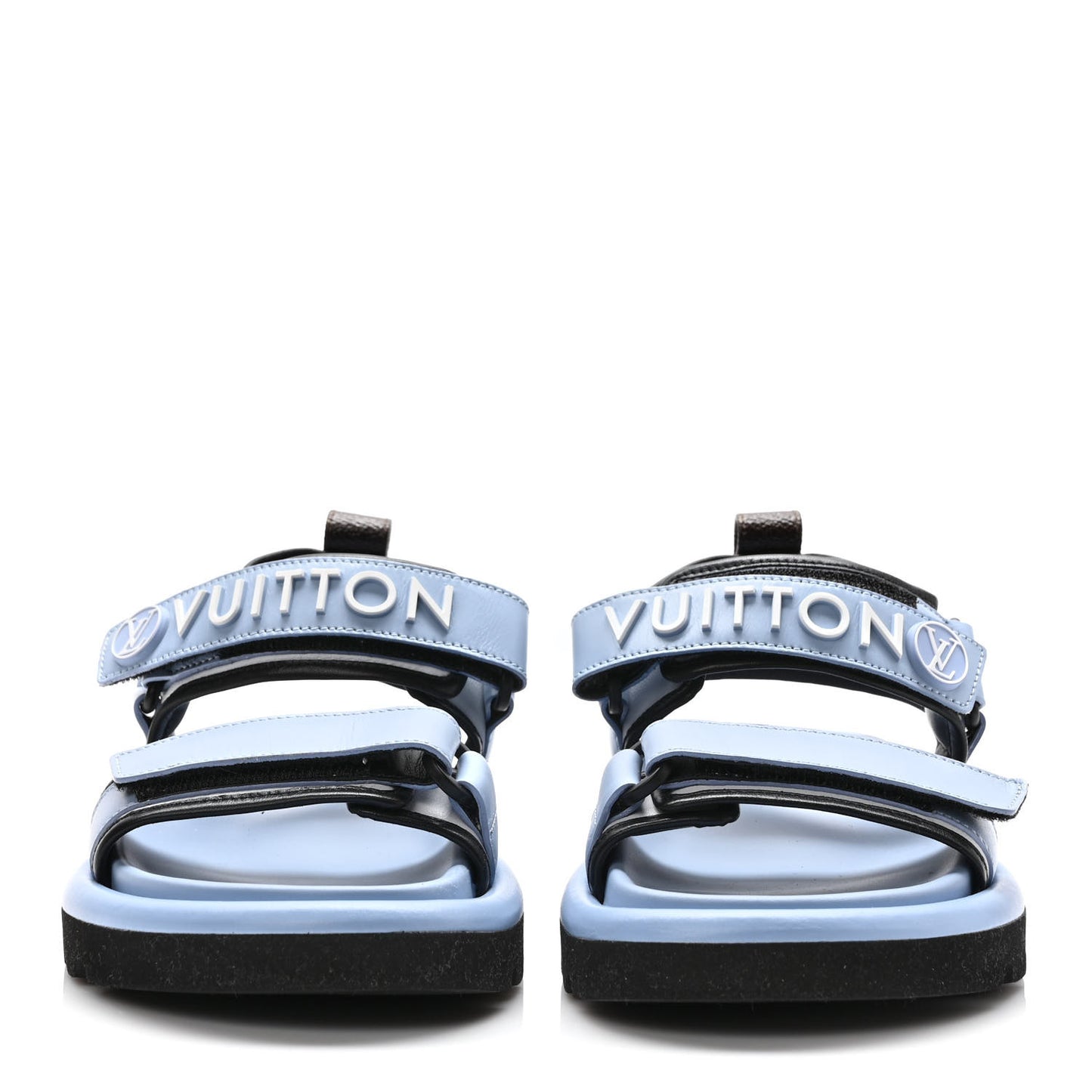 Calfskin Pool Pillow Flat Comfort Sandals 36 Blue