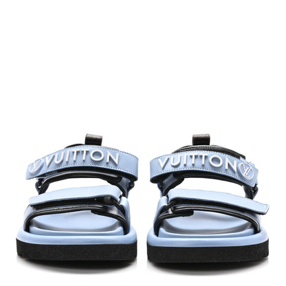 Louis Vuitton Calfskin Pool Pillow Flat Comfort Sandals 36 Blue 2 of 7