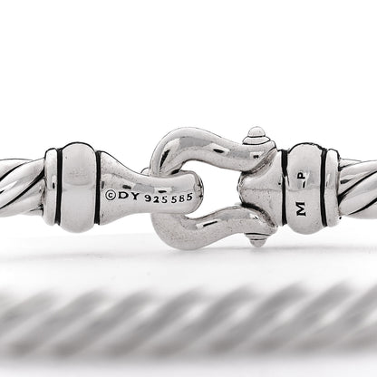 David Yurman Sterling Silver 14K Yellow Gold 4mm Cable Classic Buckle Bracelet 3 of 3