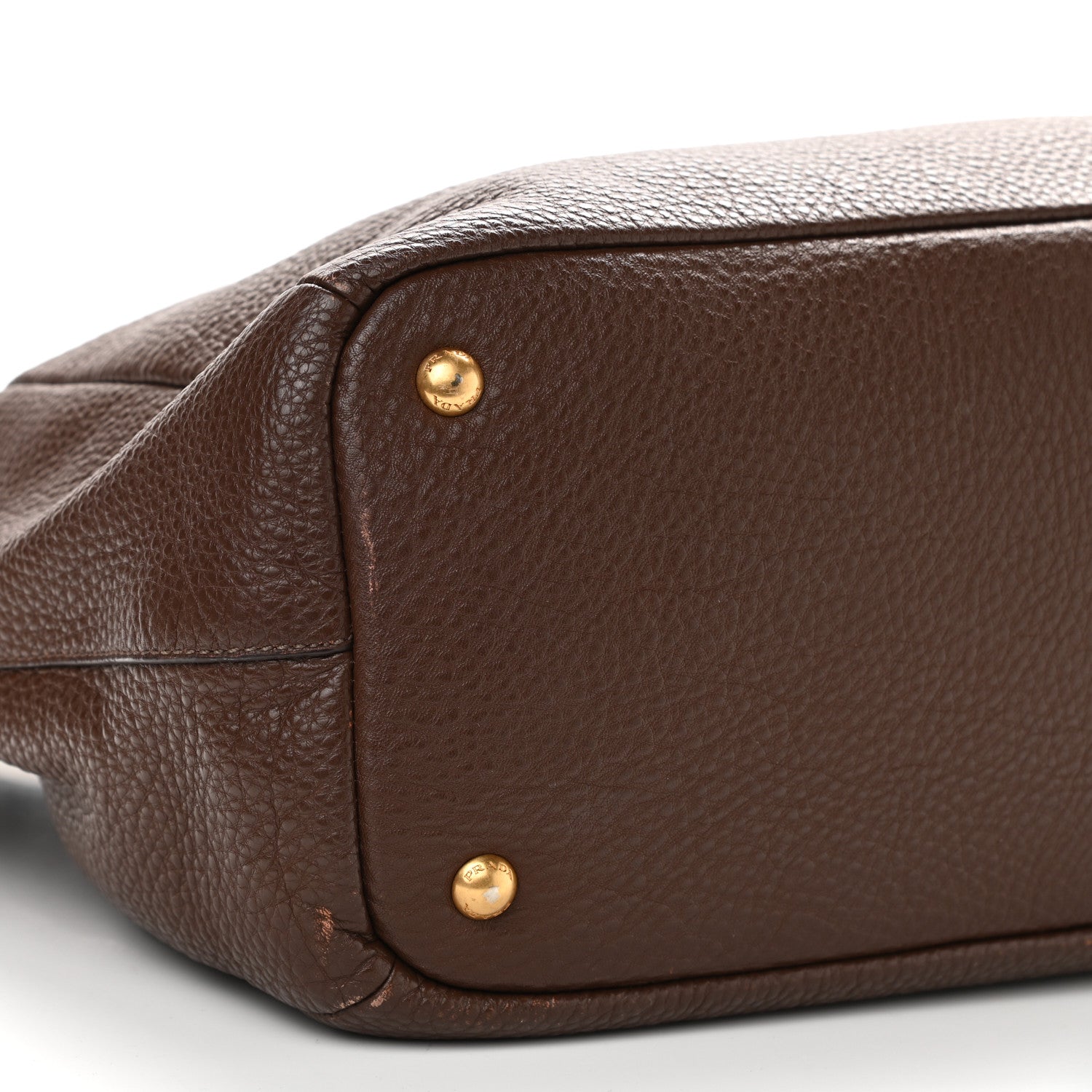 Prada Vitello Daino Double Pocket Shoulder Bag Bruciato 10 of 17
