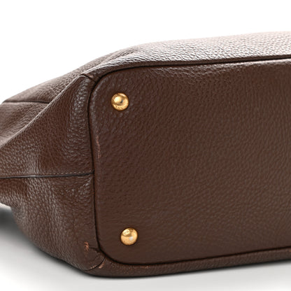 Prada Vitello Daino Double Pocket Shoulder Bag Bruciato 10 of 17