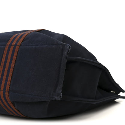 Hermes Canvas Herline Tote MM Navy 11 of 12