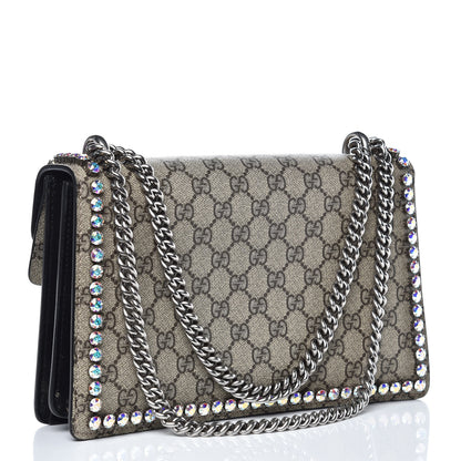 Gucci GG Supreme Monogram Crystal Small Dionysus Shoulder Bag Black 3 of 11