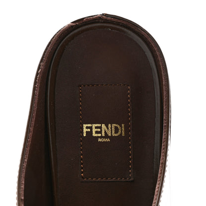 Fendi Vitello Abrasivato FF Cut Mules 37 Cuoio 7 of 9