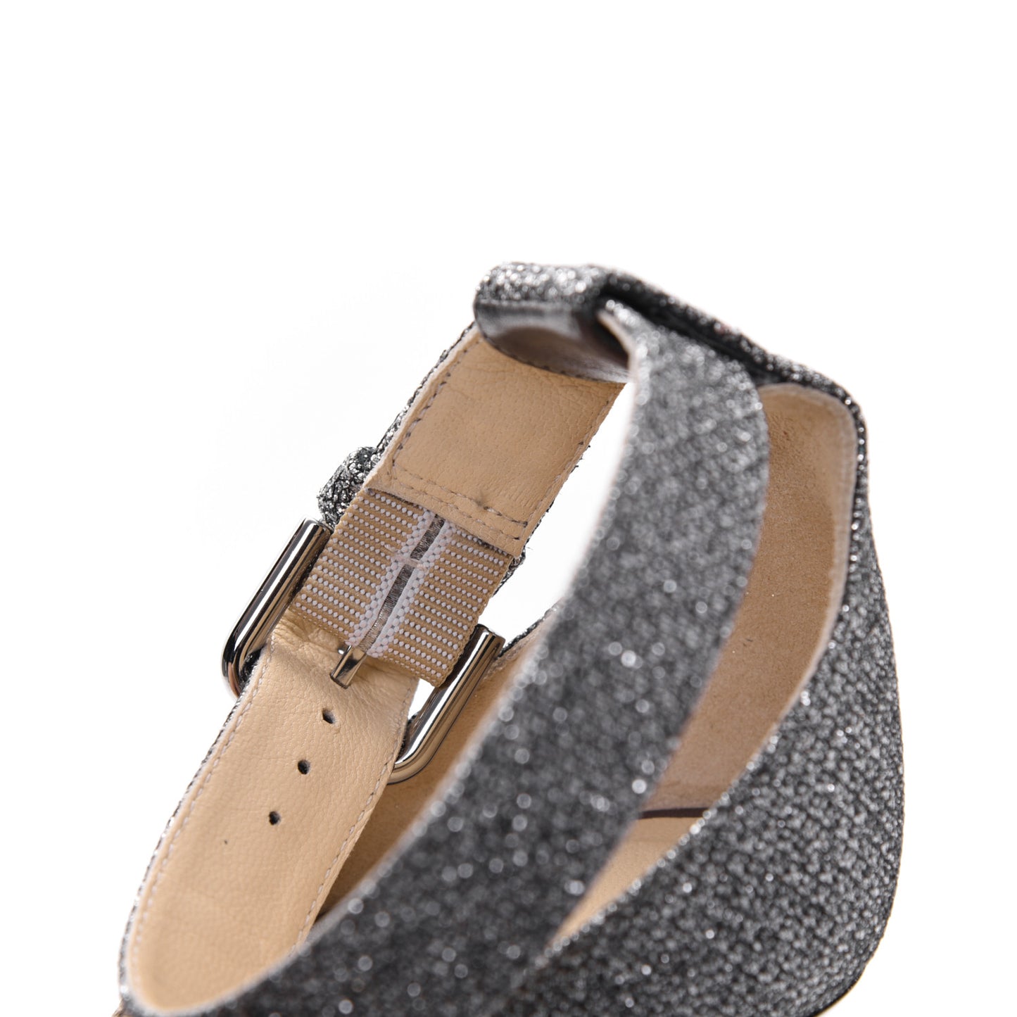 Glitter Fabric Edina Sandals 37.5 Anthracite