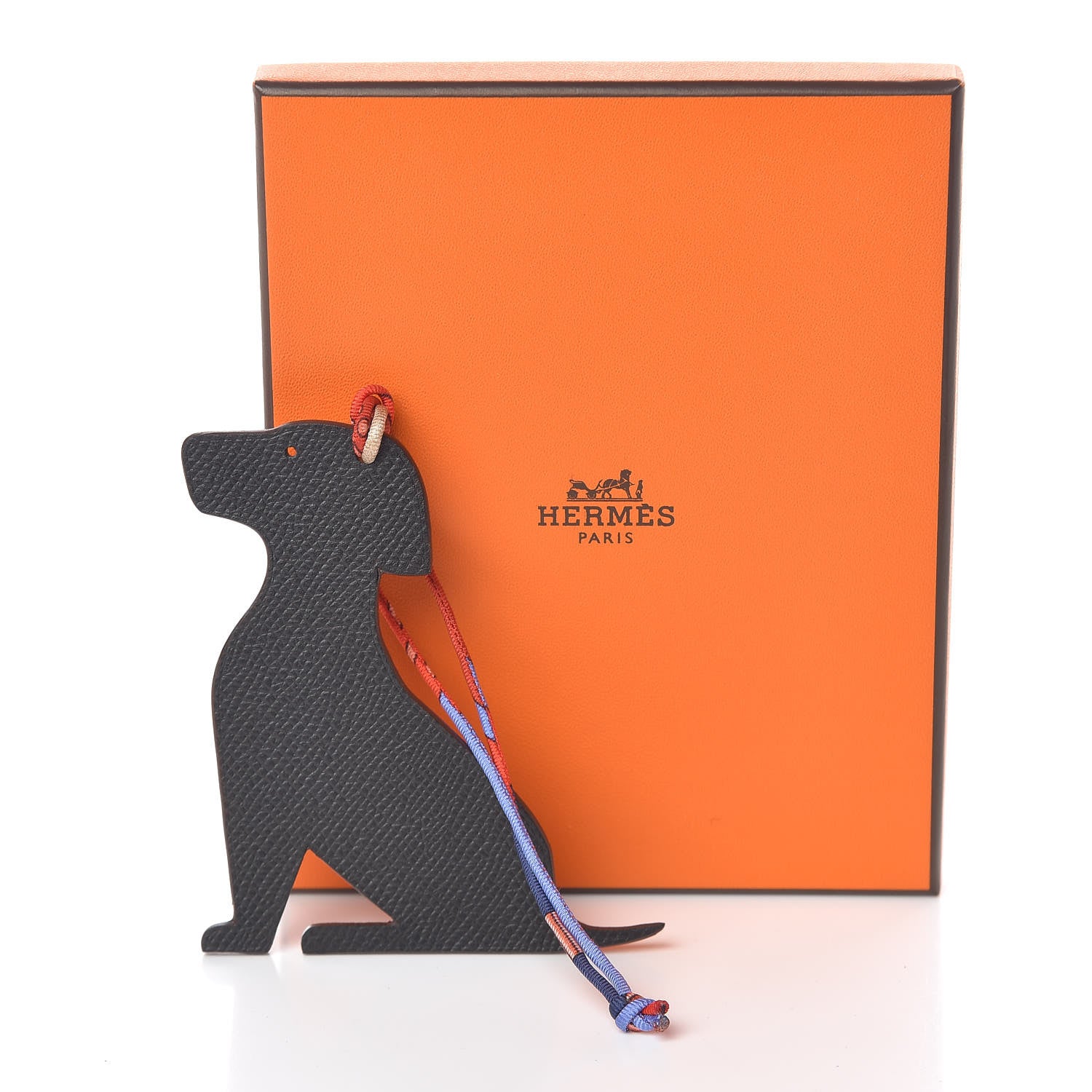 Hermes Togo Epsom Petit H Dog Bag Charm Potiron Black 4 of 4