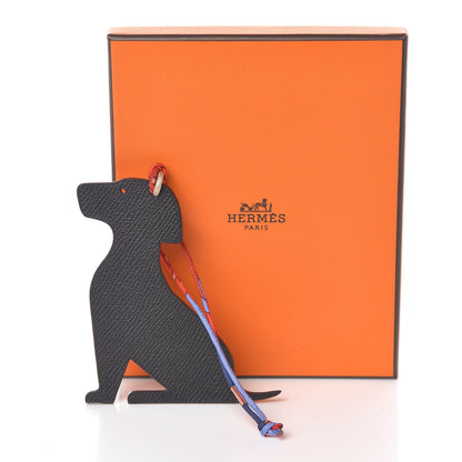 Hermes Togo Epsom Petit H Dog Bag Charm Potiron Black 4 of 4