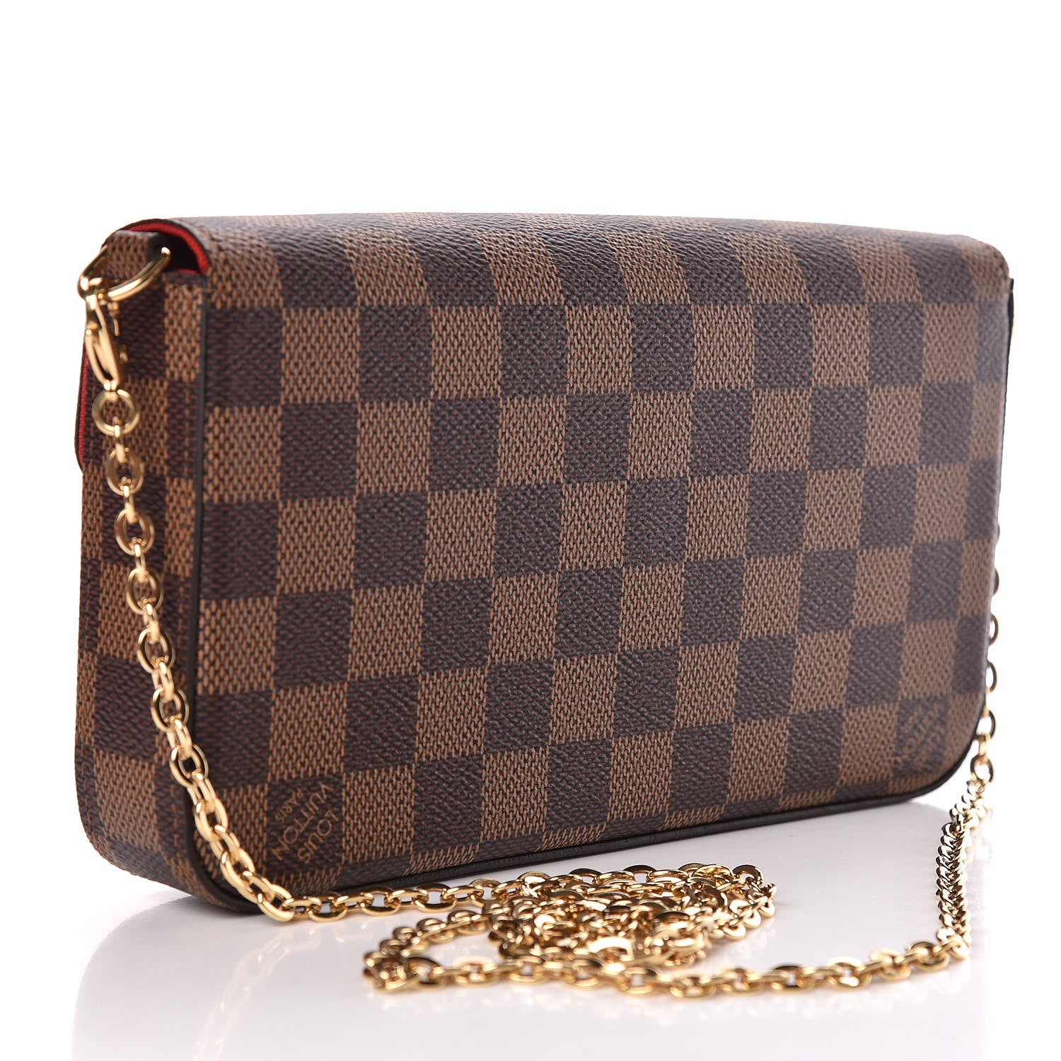 Louis Vuitton Damier Ebene Pochette Felicie Chain Wallet 4 of 12
