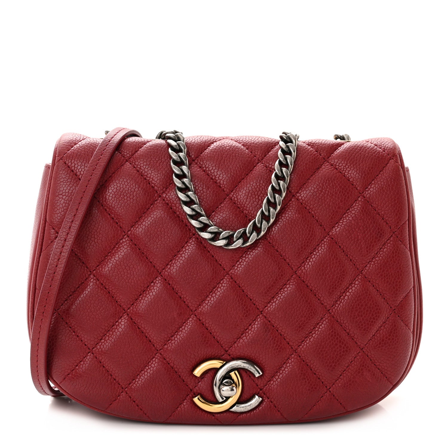 Chanel Caviar Quilted Casual Pocket Messenger Flap Red 1 of 11