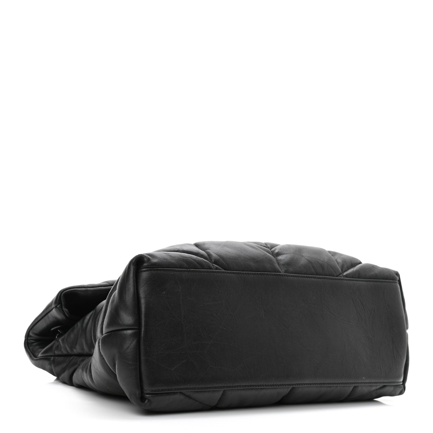 Saint Laurent Lambskin Quilted Monogram Monochrome Medium Loulou Puffer Chain Satchel Black 4 of 11