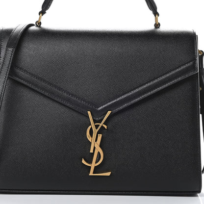 Saint Laurent Grain de Poudre Medium Classic Monogram Cassandra Top Handle Black Rouge Legion 9 of 12
