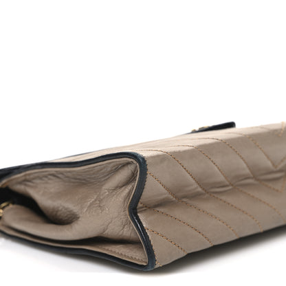 Chanel Lambskin Chevron Envelope Flap Beige Black 9 of 10