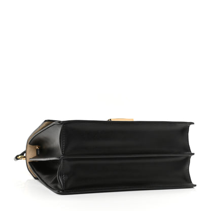 Fendi Vitello Liberty Bi-Color FF 1974 Embossed Kan U Shoulder Bag Black Maya 4 of 8