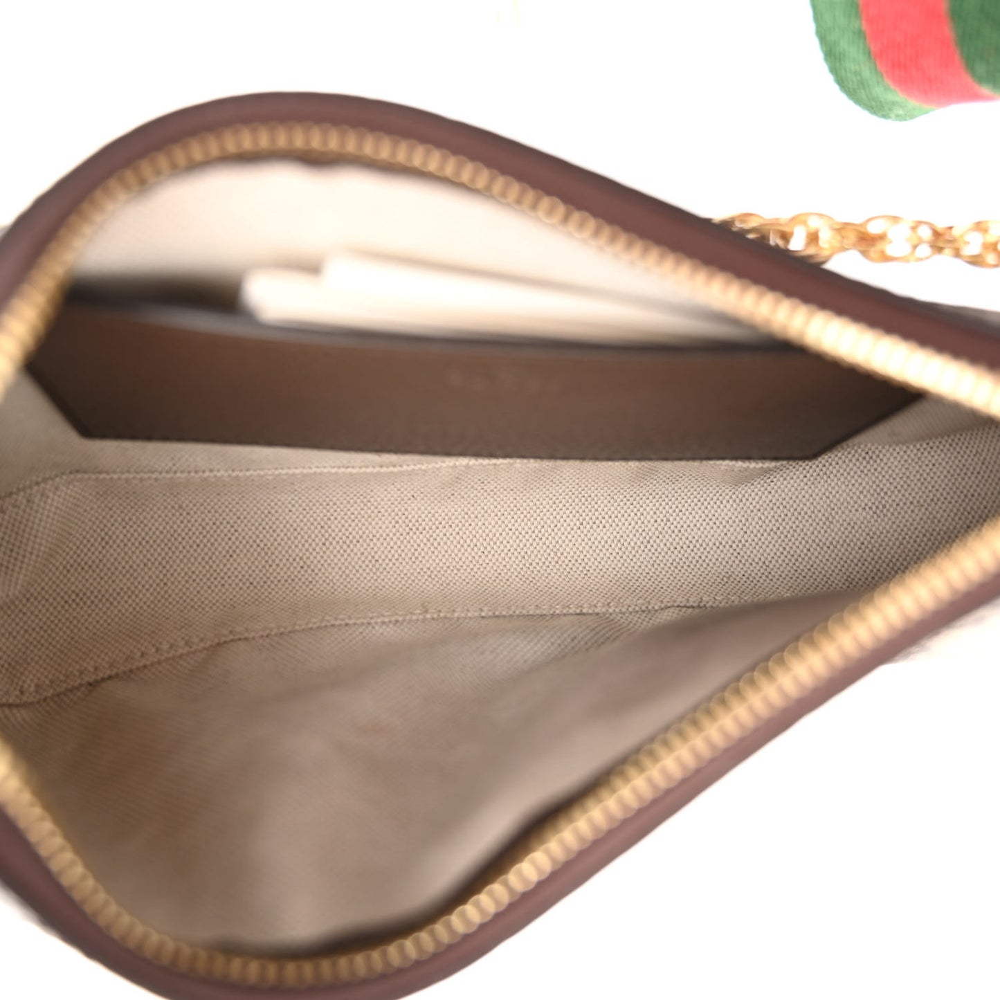 GG Supreme Monogram Textured Dollar Calfskin Web Small Ophidia GG Handbag Beige Ebony New Acero