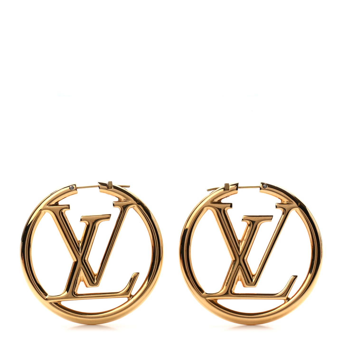 Metal Louise Hoop Earrings Gold