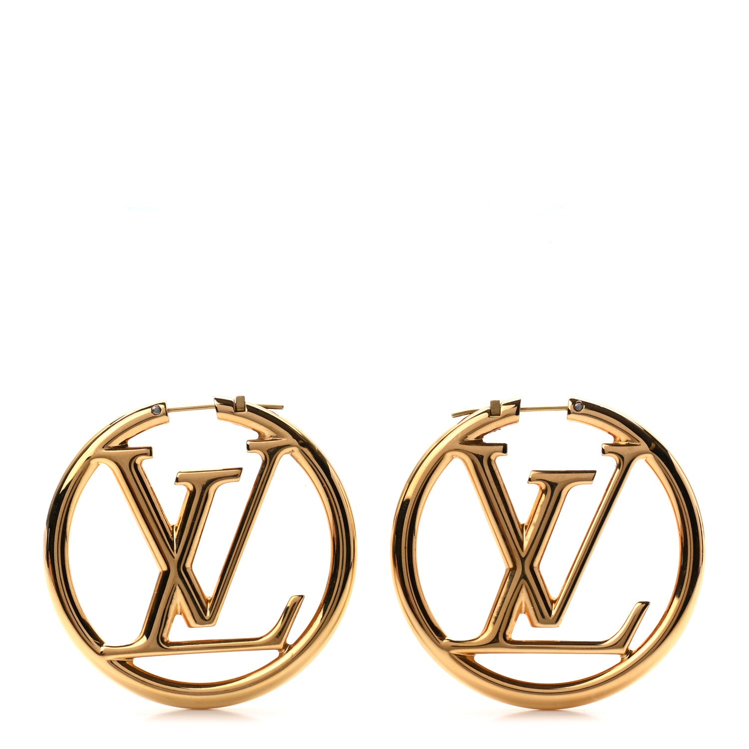 Louis Vuitton Metal Louise Hoop Earrings Gold 1 of 4