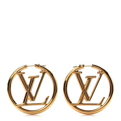 Louis Vuitton Metal Louise Hoop Earrings Gold 1 of 4