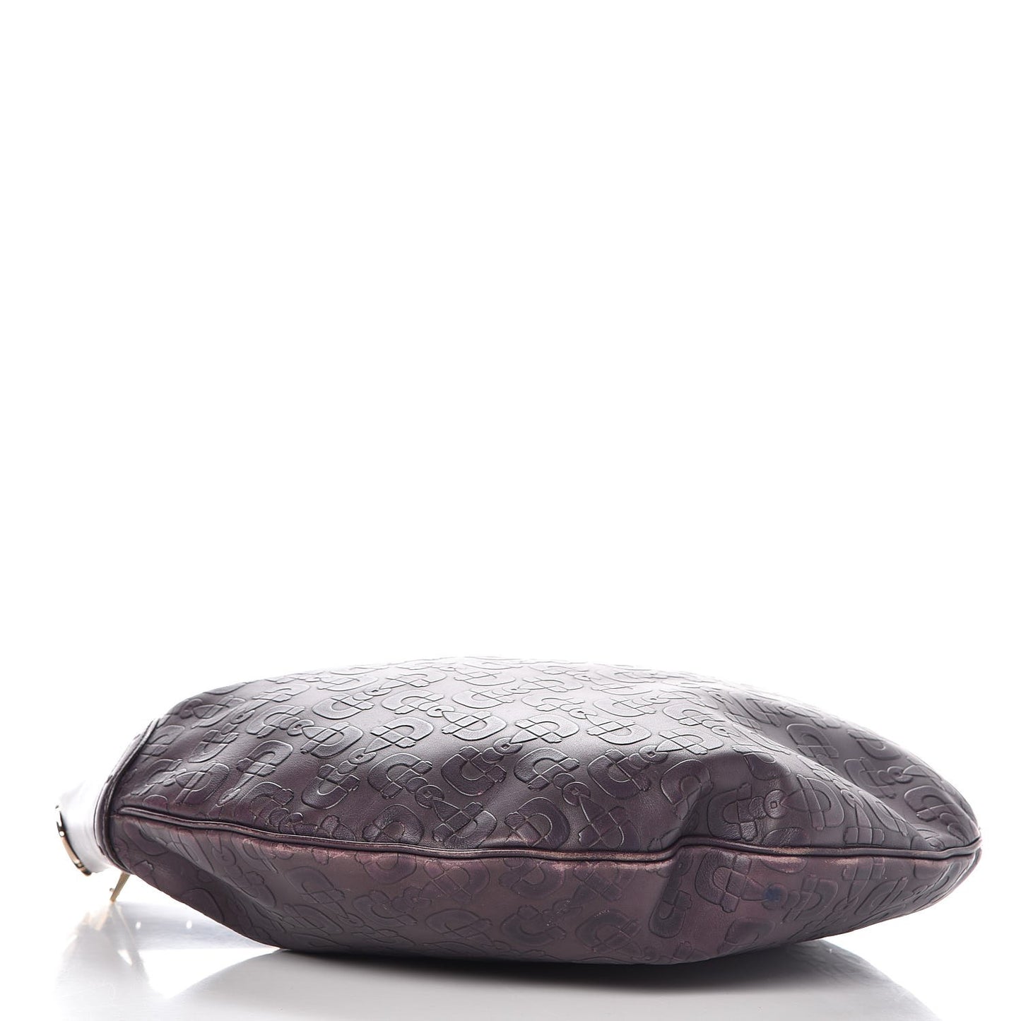 Calfskin Horsebit Embossed Glam Hobo Purple