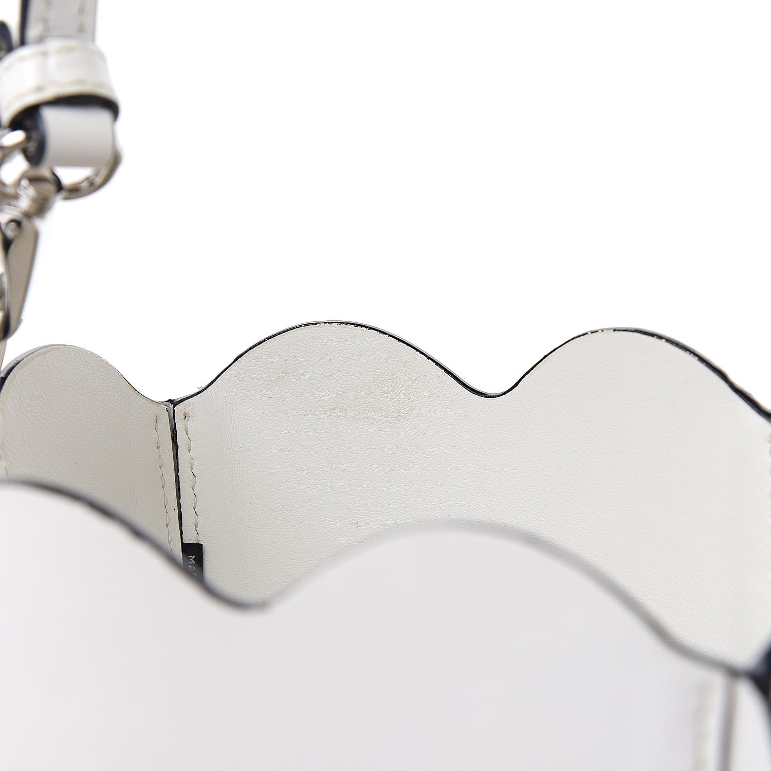Miu Miu Calfskin Scalloped Bucket Bag White 12 of 14