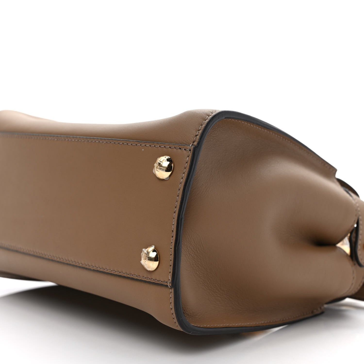 Fendi Vitello Seta Fabric Jacquard FF 1974 Mini Peekaboo Iconic Satchel Sand Tabacco Moro 8 of 10