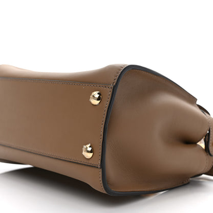 Fendi Vitello Seta Fabric Jacquard FF 1974 Mini Peekaboo Iconic Satchel Sand Tabacco Moro 8 of 10