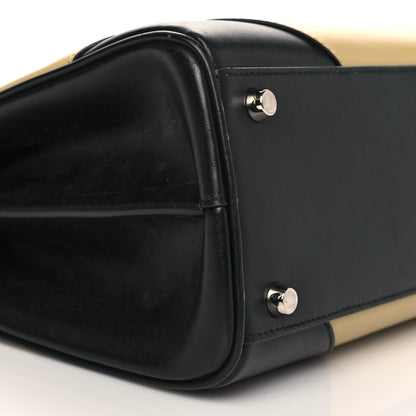 Gucci Smooth Calfskin Diagonal Striped Small Zumi Top Handle Bag Black Beige 9 of 13