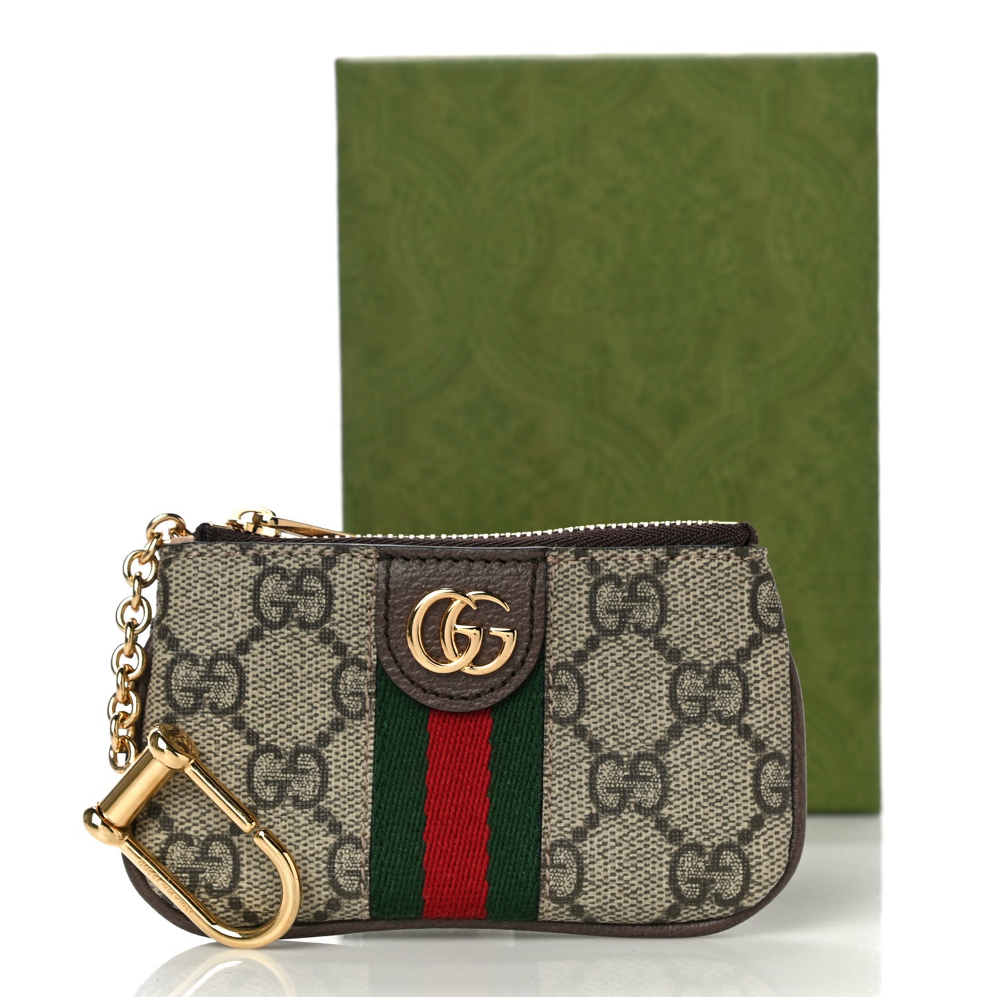GG Supreme Monogram Web Ophidia Key Case Beige New Acero
