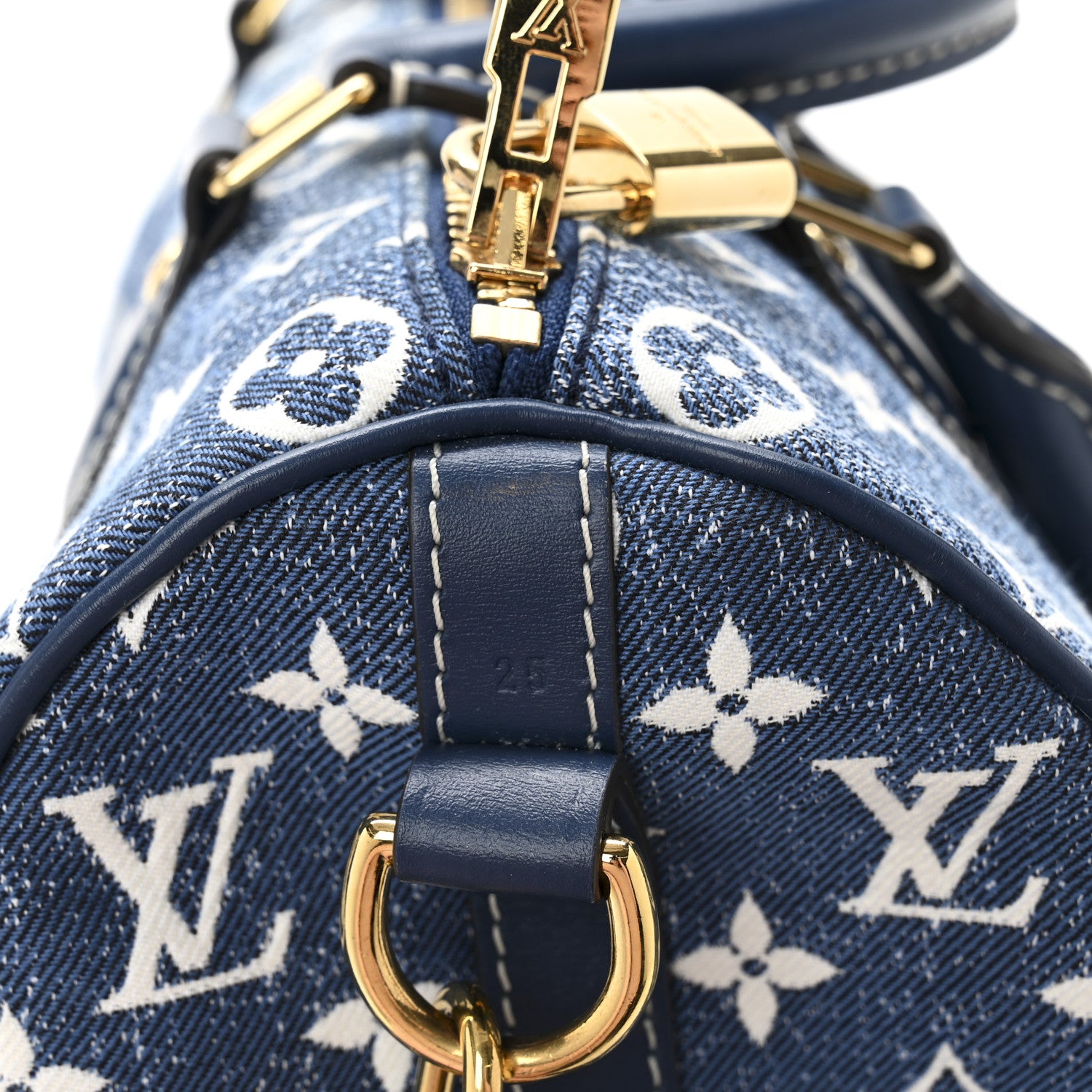 Louis Vuitton Monogram Jacquard Denim Speedy Bandouliere 25 Bleu 7 of 13