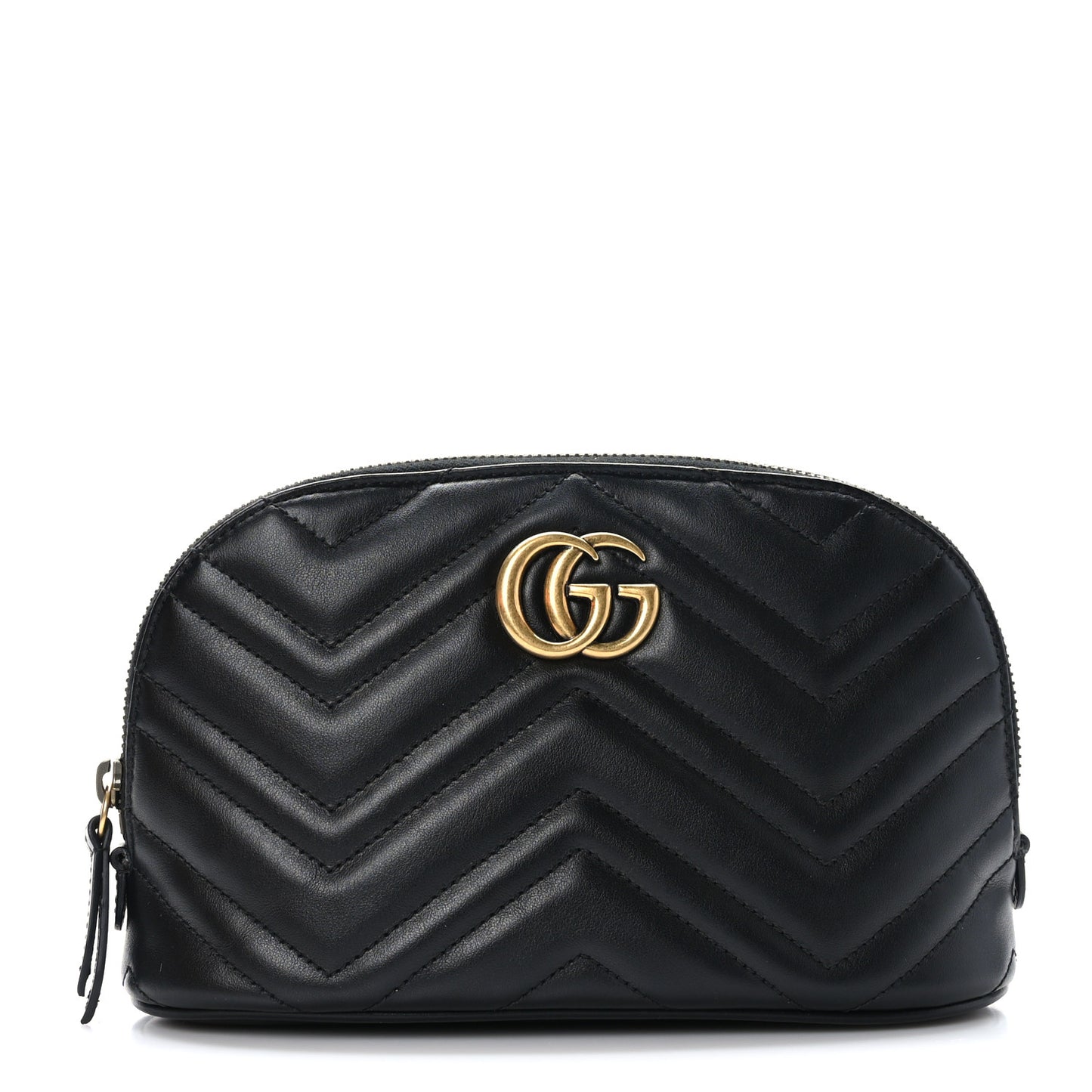 Calfskin Matelasse Large GG Marmont Pouch Cosmetic Case Black