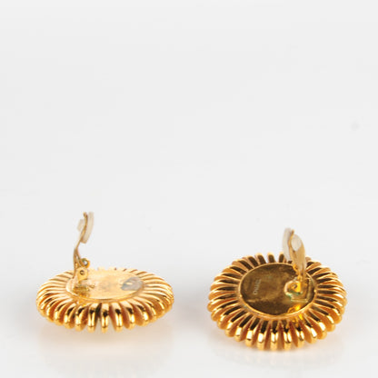 Chanel Mother Of Pearl Round Clip On Earrings Gold 3 of 6