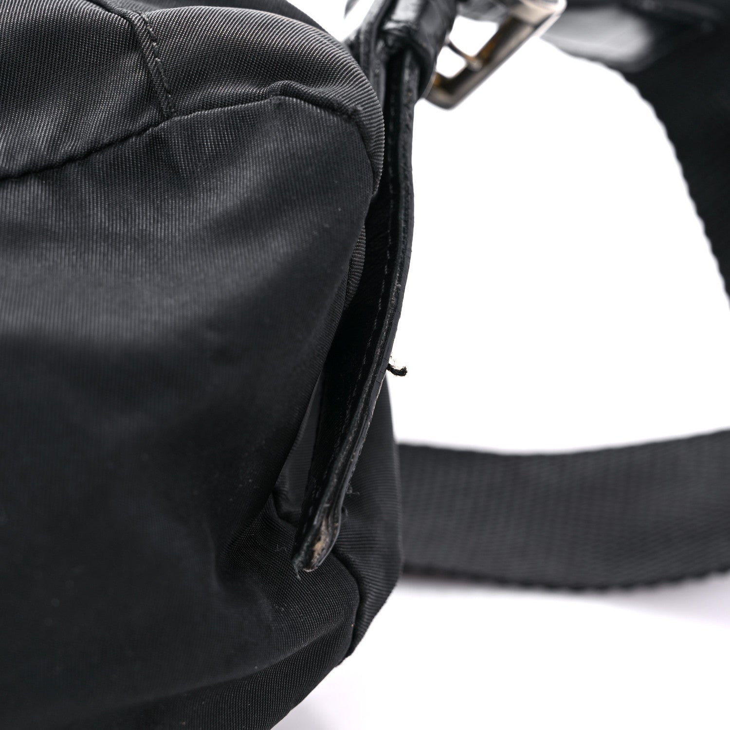 Prada Tessuto Nylon Crocodile Embossed Calfskin Cinch Backpack Black 25 of 28