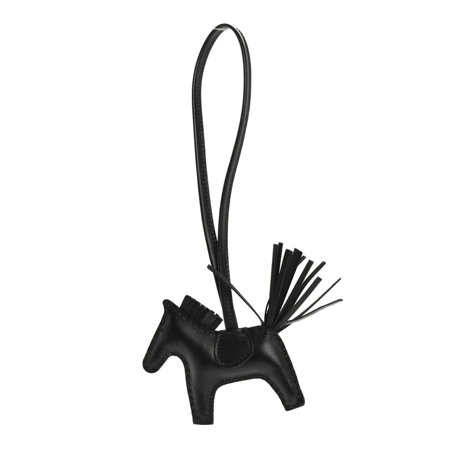 Milo Lambskin Grigri Rodeo Horse Bag Charm PM So Black