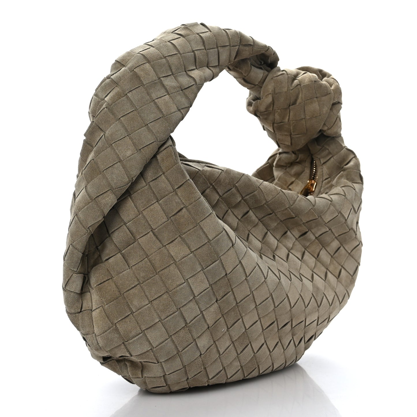 Suede Calfskin Intrecciato Teen Jodie Hobo Taupe