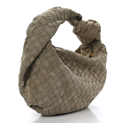 Bottega Veneta Suede Calfskin Intrecciato Teen Jodie Hobo Taupe 3 of 8