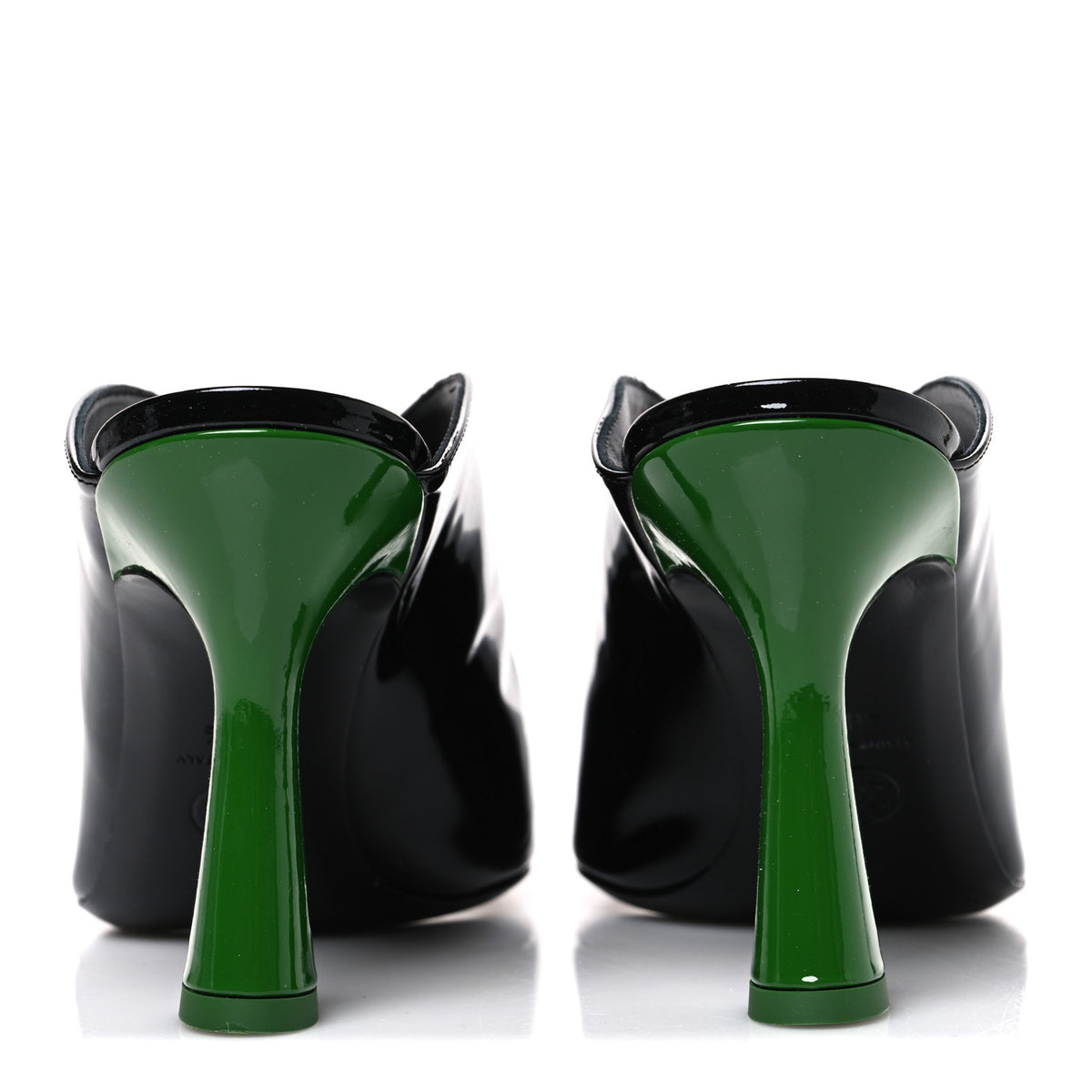 Chanel Patent Calfskin Mules 40.5 Black White Green 6 of 11
