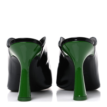 Chanel Patent Calfskin Mules 40.5 Black White Green 6 of 11