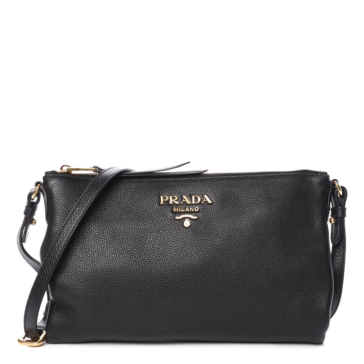 Vitello Daino Crossbody Bag Black
