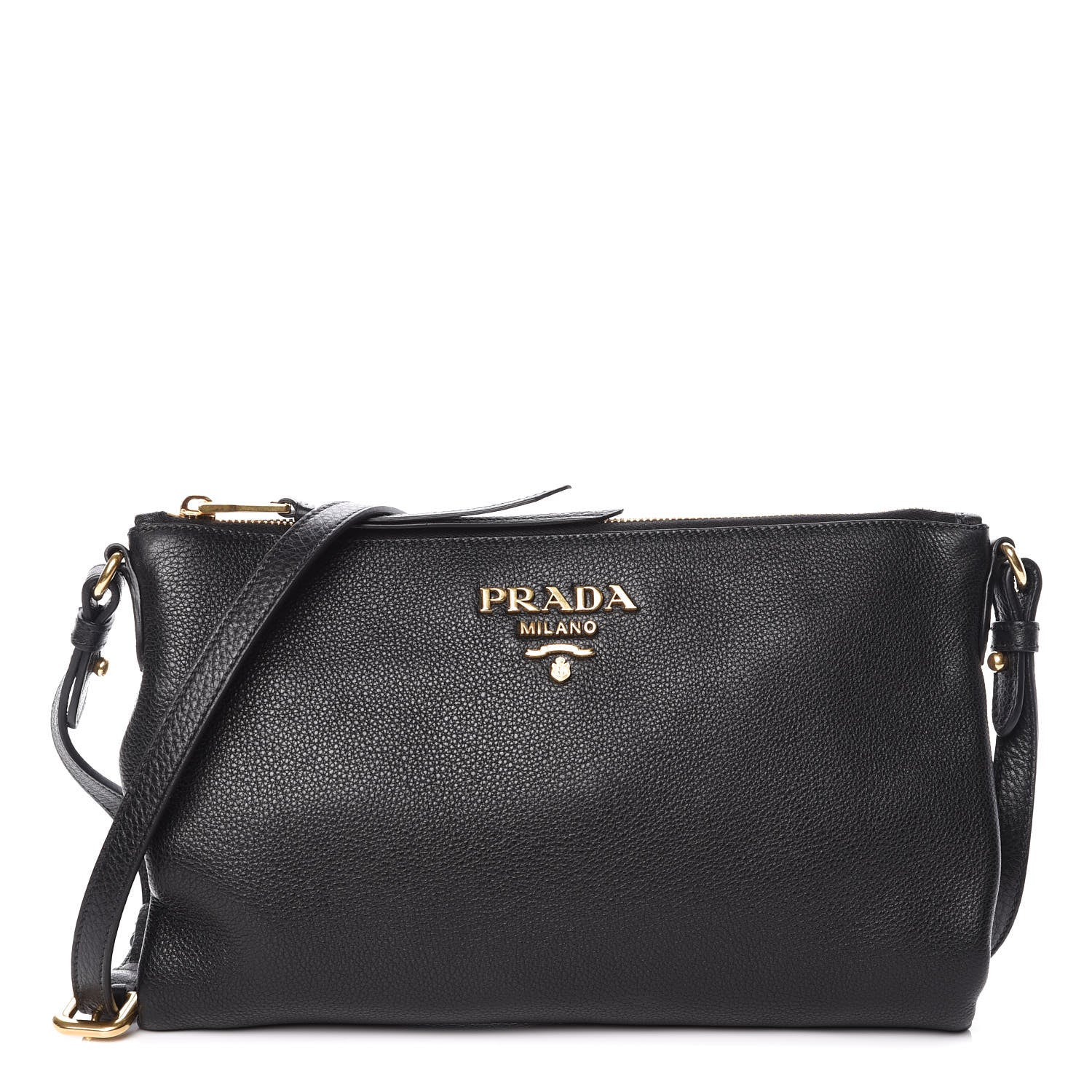 Prada Vitello Daino Crossbody Bag Black 1 of 8