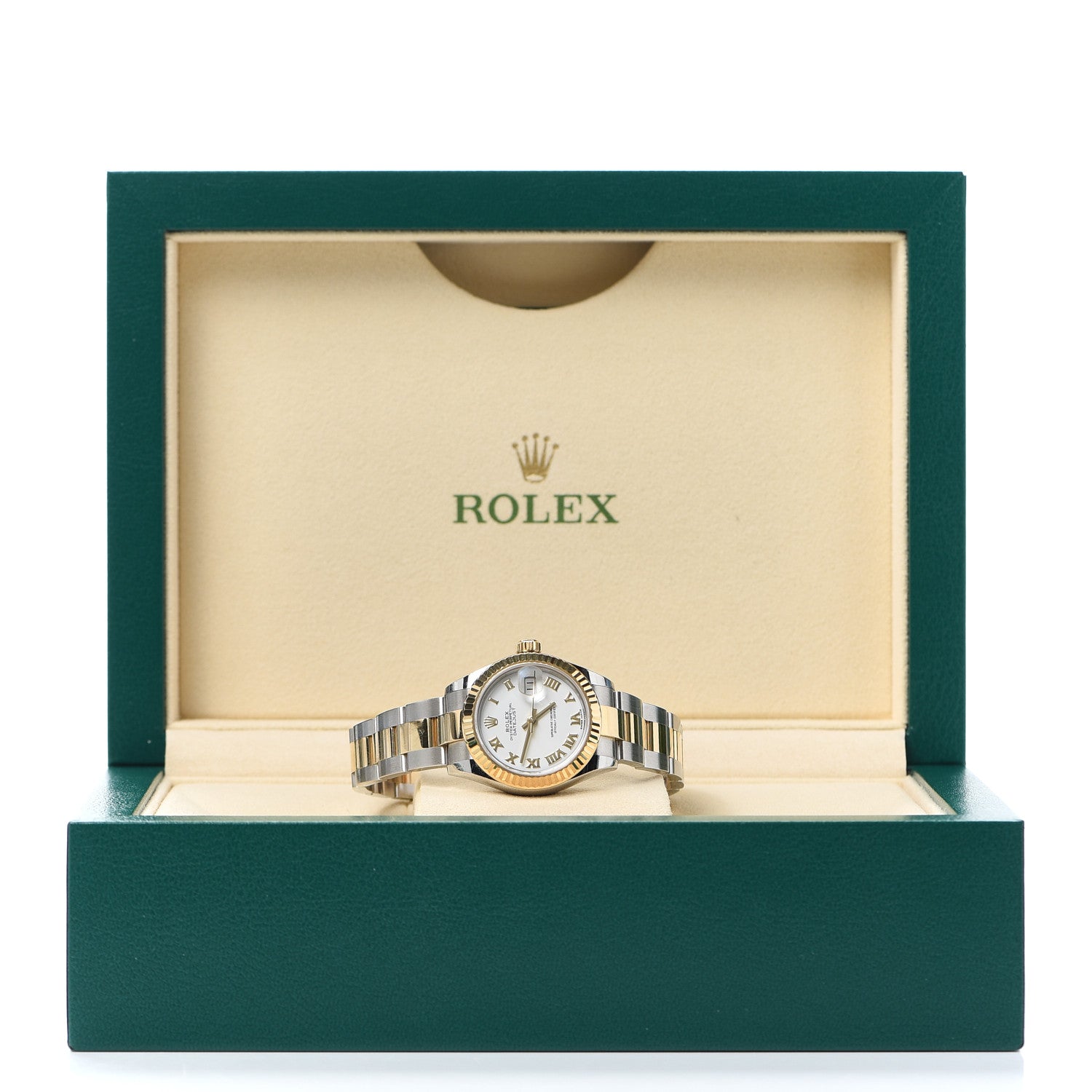 Rolex Stainless Steel 18K Yellow Gold 28mm Oyster Perpetual Datejust Watch White Roman 279173 6 of 6