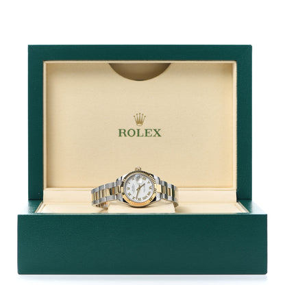 Rolex Stainless Steel 18K Yellow Gold 28mm Oyster Perpetual Datejust Watch White Roman 279173 6 of 6