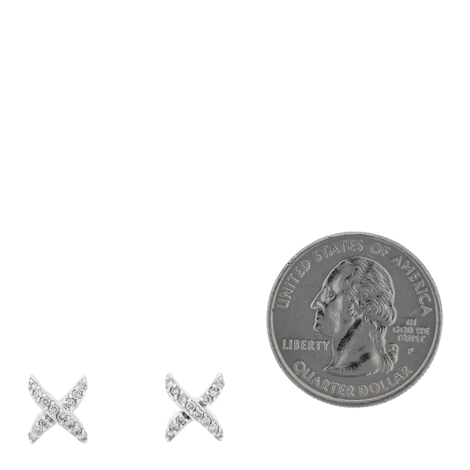 David Yurman Sterling Silver Diamond X Stud Earrings 2 of 4