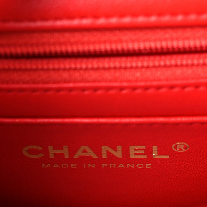 Chanel Lambskin Resin Crystal Square Quilted Monacoco Mini Flap Red 6 of 9