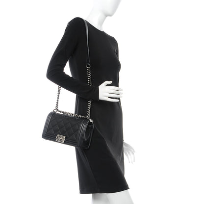 Chanel Calfskin Double Stitch Medium Boy Flap Black 2 of 15