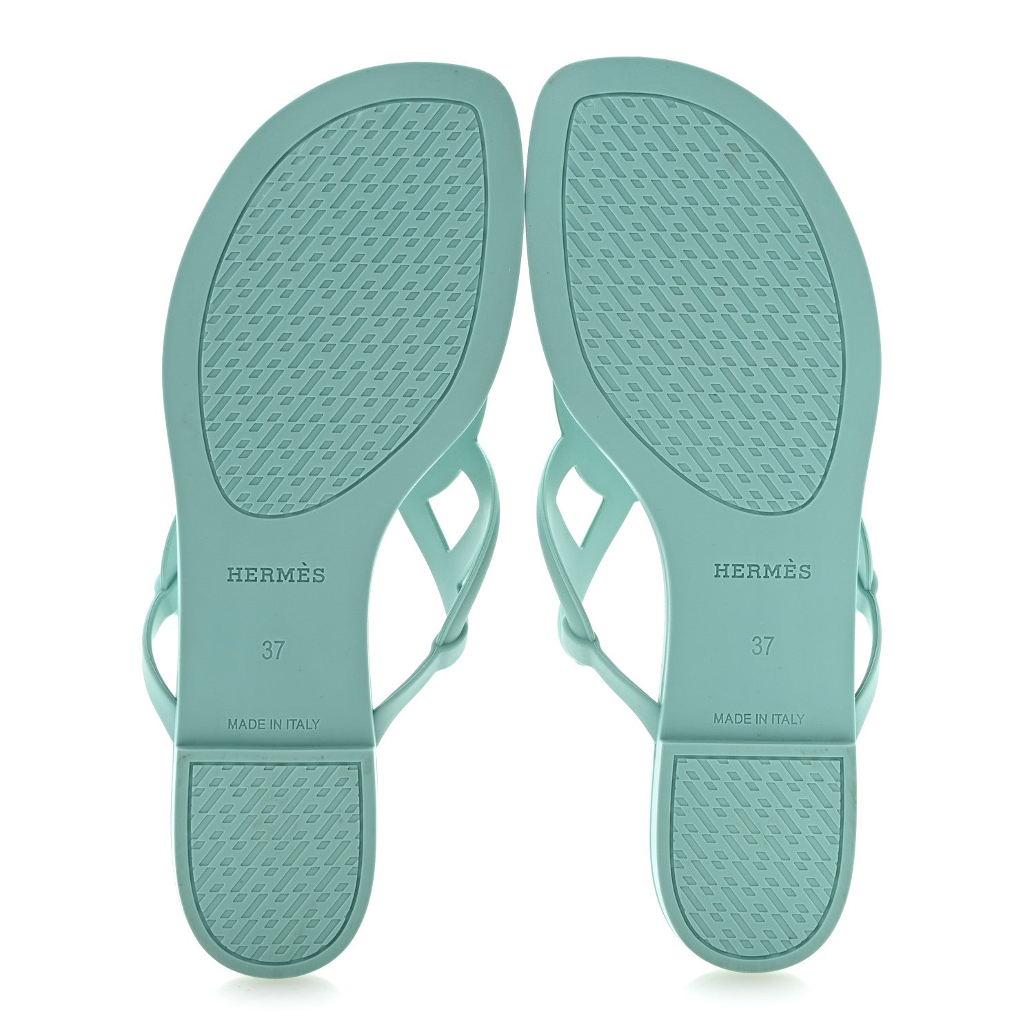 Hermes Rubber Womens Egerie Sandals 37 Vert Embrun 6 of 10