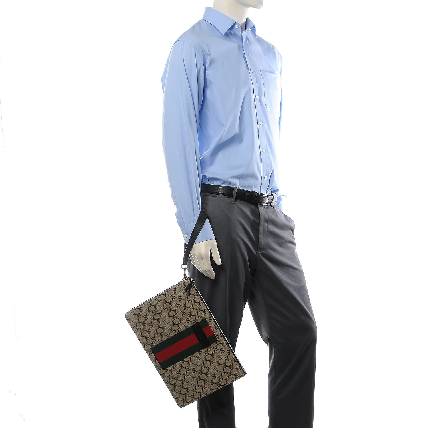 Gucci GG Supreme Monogram Web Medium Documents Holder Beige 2 of 7