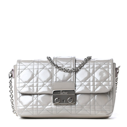 Christian Dior Patent Cannage New Lock Pouch Grey 1 of 4