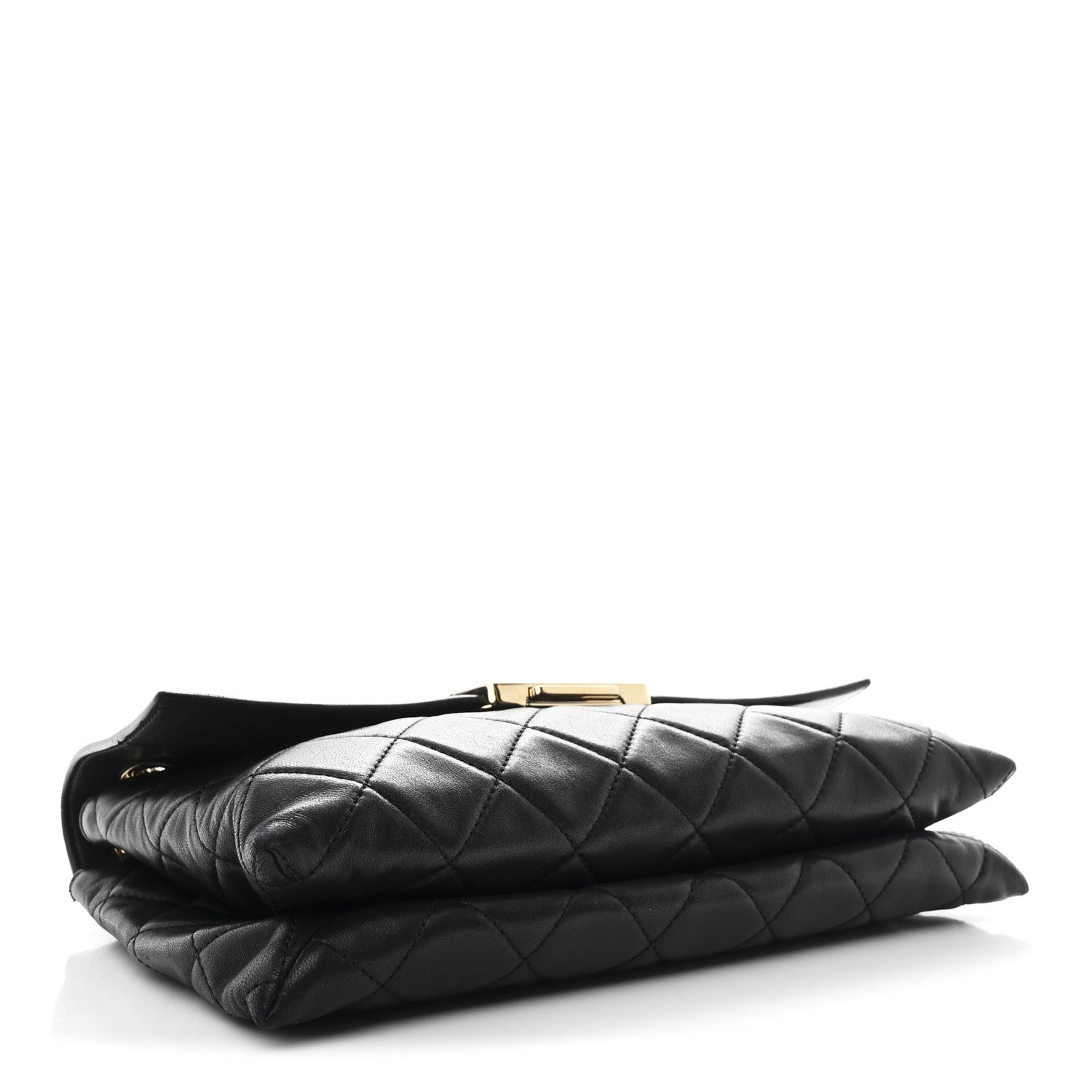 Chanel Lambskin Quilted Retro Label Clutch Black 4 of 11