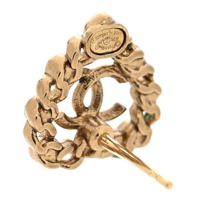 Chanel Pearl Crystal CC Heart Earrings Gold Multicolor 4 of 4