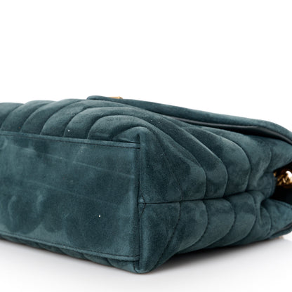 Saint Laurent Suede Calfskin Y Quilted Monogram Small Loulou Chain Satchel Storm 11 of 11