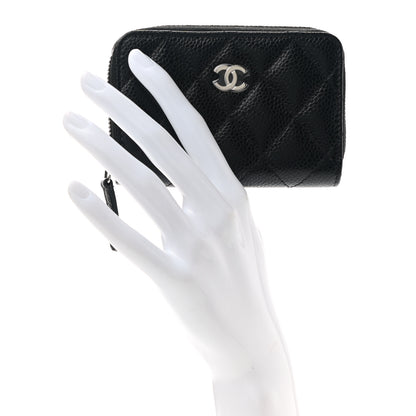 Chanel Caviar Quilted Zip Coin Purse Black 2 of 7